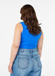 Haut uni Basic en coton, Bleu, Model image number 2