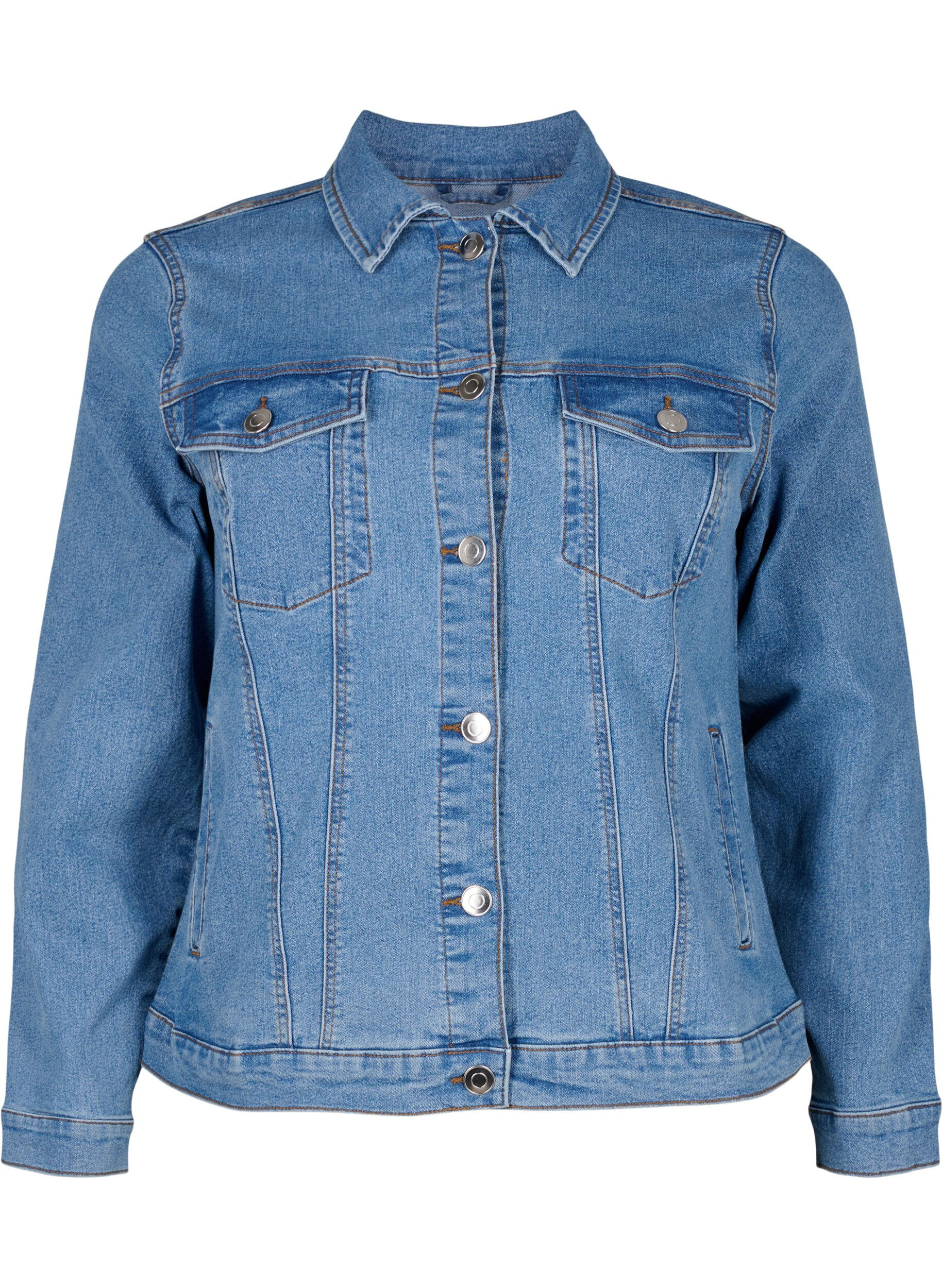 Zizzi FLASH - Veste en jean en m&eacute;lange de coton extensible, Bleu, Packshot image number 0