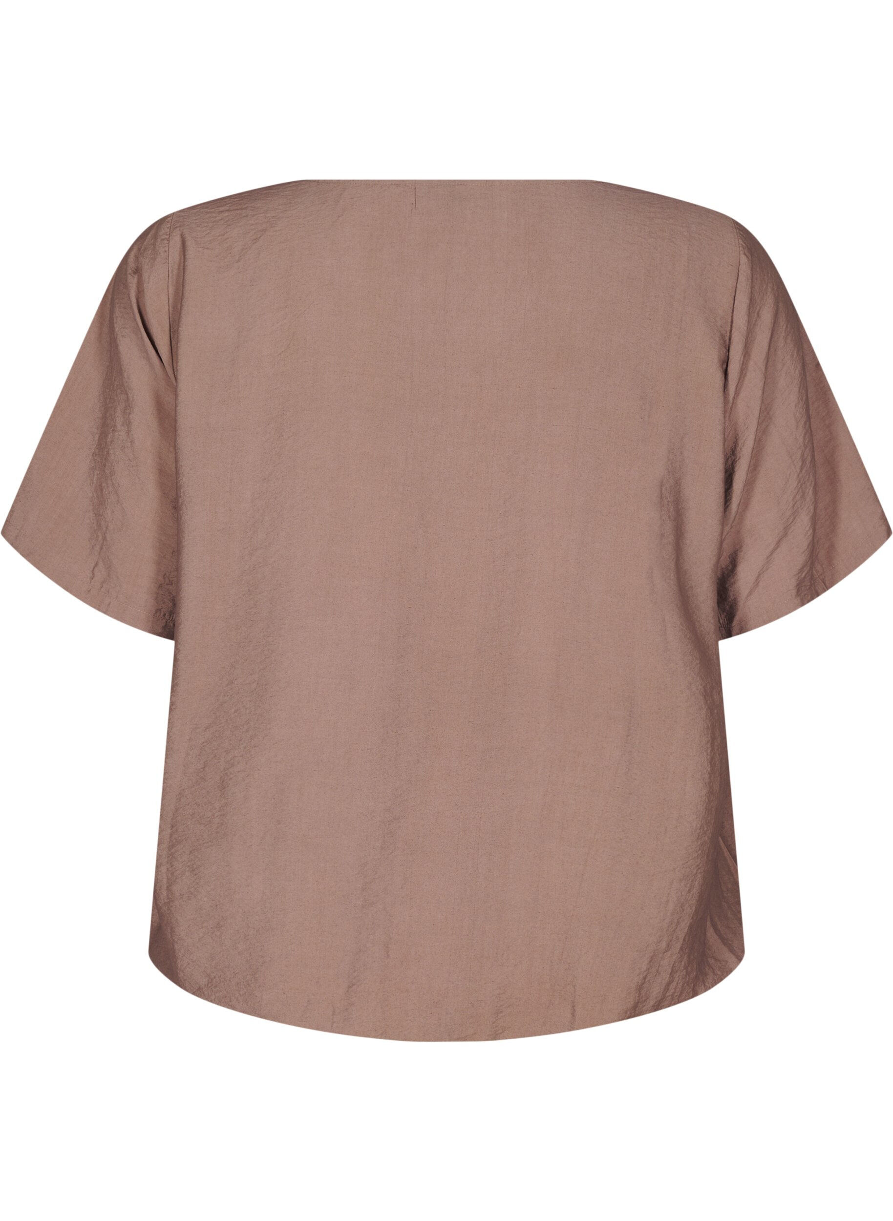 Zizzi Blouse &agrave; manches courtes avec ourlet &eacute;lastique, Marron, Packshot image number 1