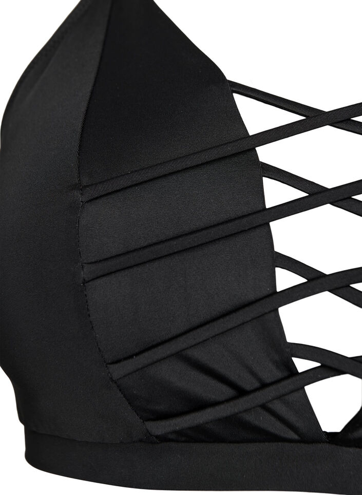 Haut de bikini avec détail ficelle, Noir, Packshot image number 2