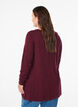 Blouse tricot&eacute;e en m&eacute;lange coton-viscose, Bordeaux fonc&eacute;, Model image number 2