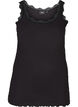 Haut avec bordure en dentelle, Noir, Packshot image number 0