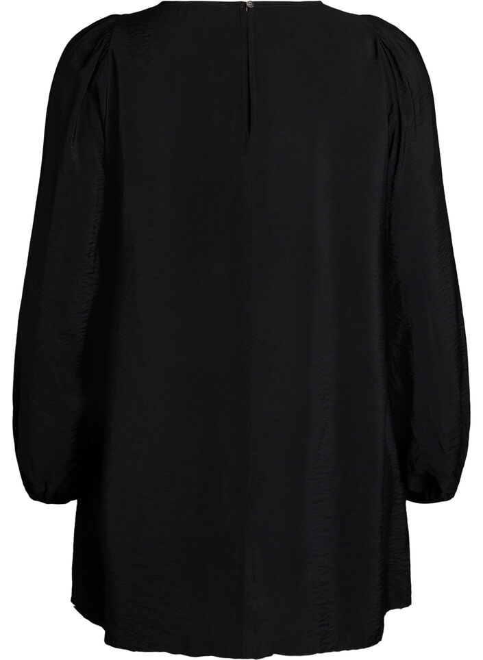 Tunique en viscose avec dentelle, Noir, Packshot image number 1