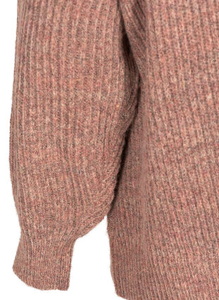 Blouse en maille chinée avec un zip et de la laine, Russet Mel, Packshot image number 3