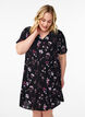Robe courte avec imprim&eacute; floral, Noir, Model image number 0