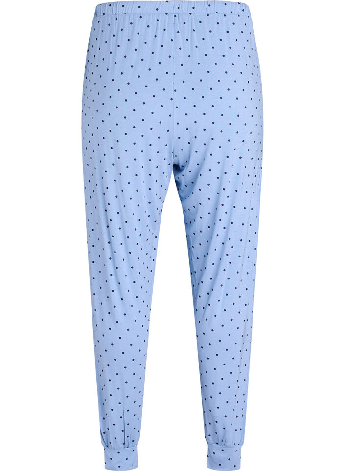 Pantalon de nuit taille haute en modal, Bleu, Packshot image number 1
