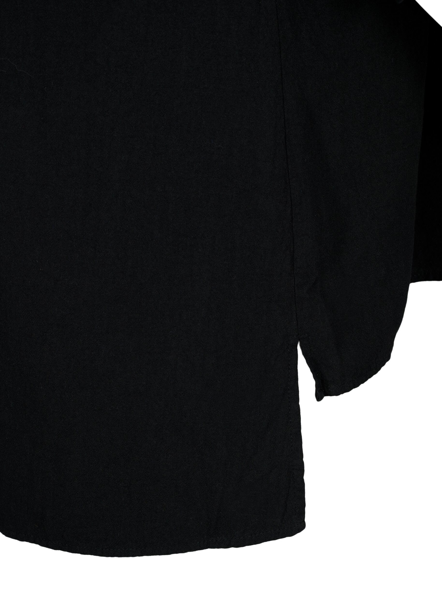 Zizzi FLASH - Blouse en coton &agrave; manches mi-longues, Black, Packshot image number 3