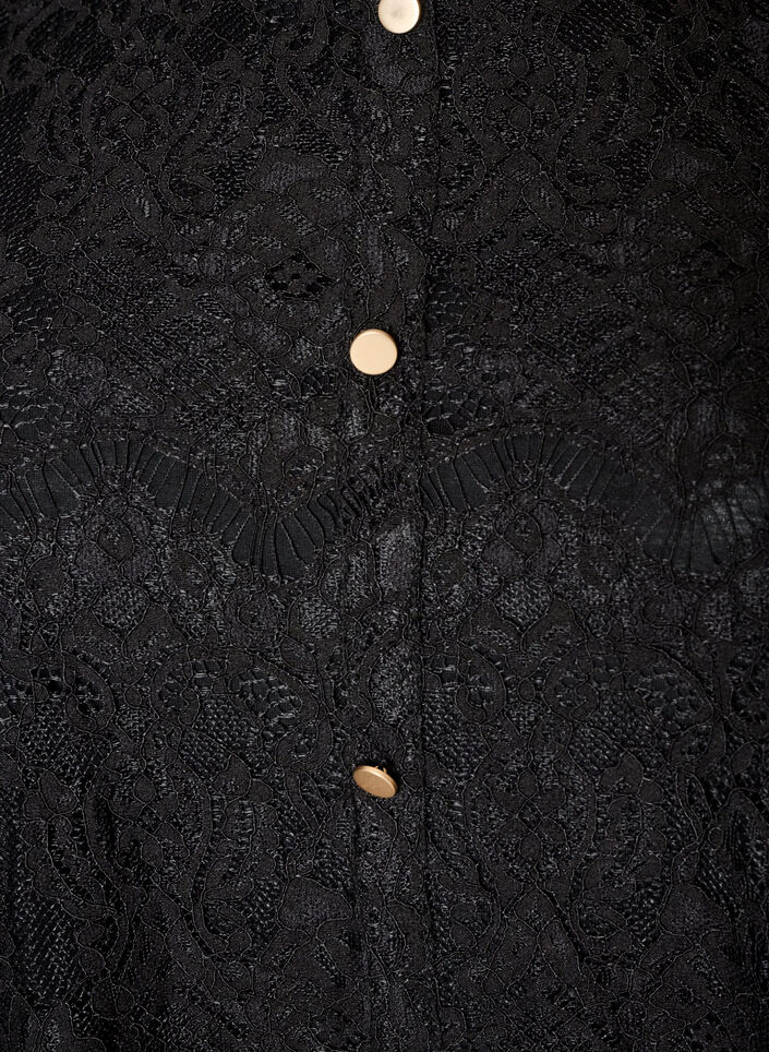 Blouse en dentelle avec boutons d&eacute;coratifs, Noir, Packshot image number 2