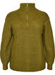 Pull en tricot avec col haut et fermeture &eacute;clair, Vert, Packshot image number 0