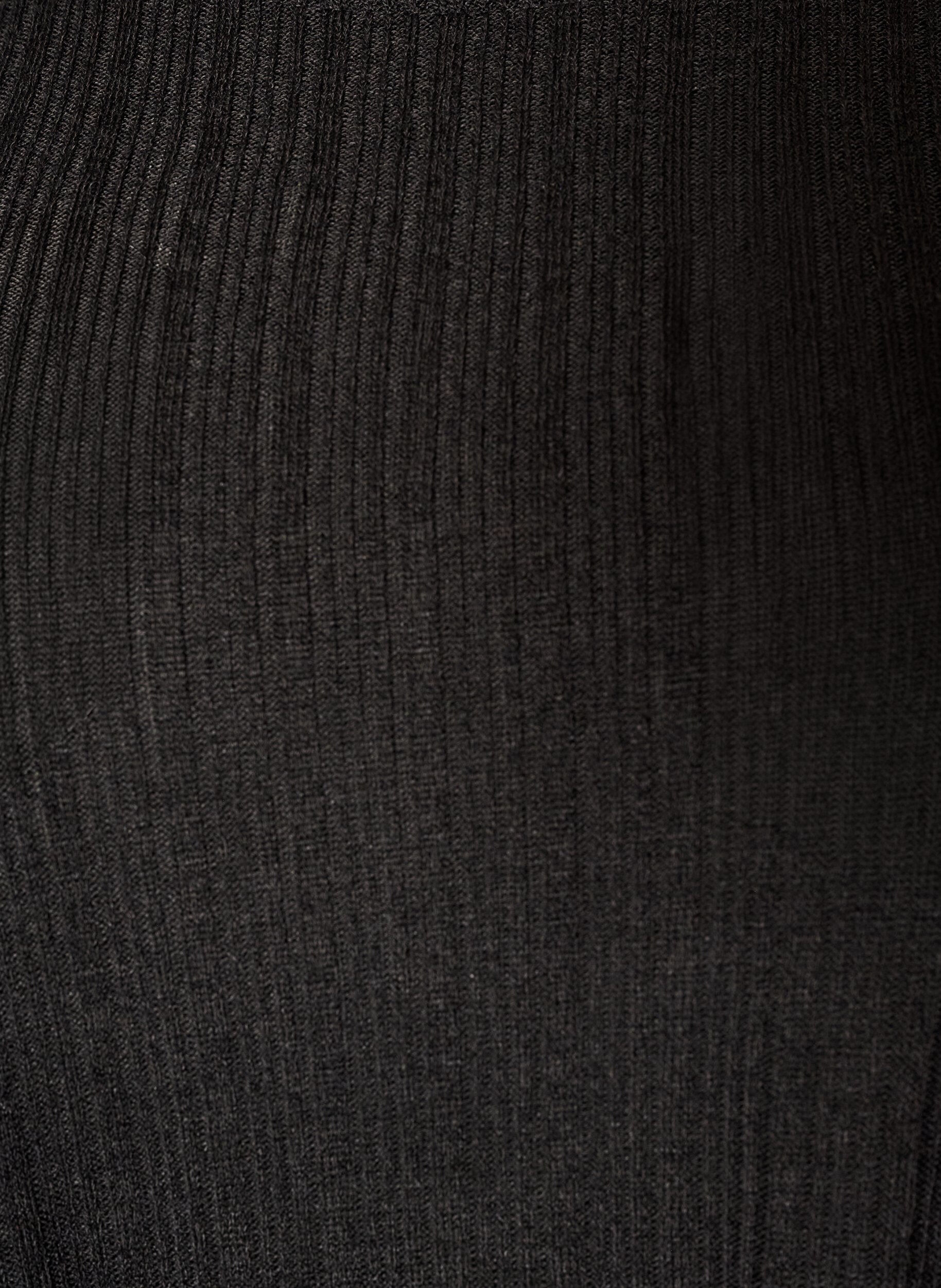 ZizziBlouse en jersey avec structure c&ocirc;tel&eacute;e et manches longues, Noir, Packshot image number 2