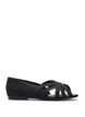 Ballerines en su&eacute;dine avec brides crois&eacute;es, Noir, Packshot image number 0