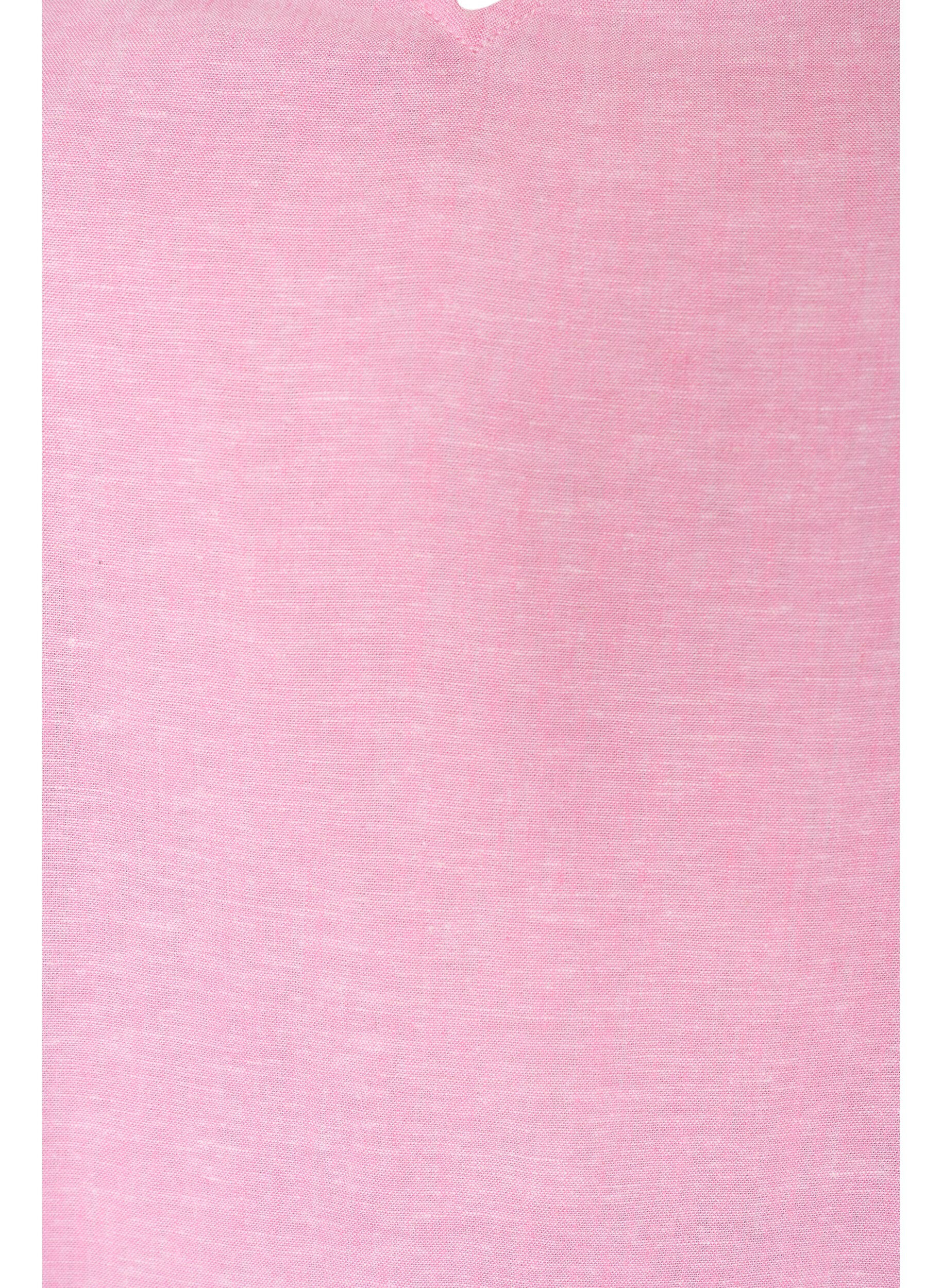 ZizziBlouse en viscose et lin avec manches &agrave; volants, Rose, Packshot image number 2