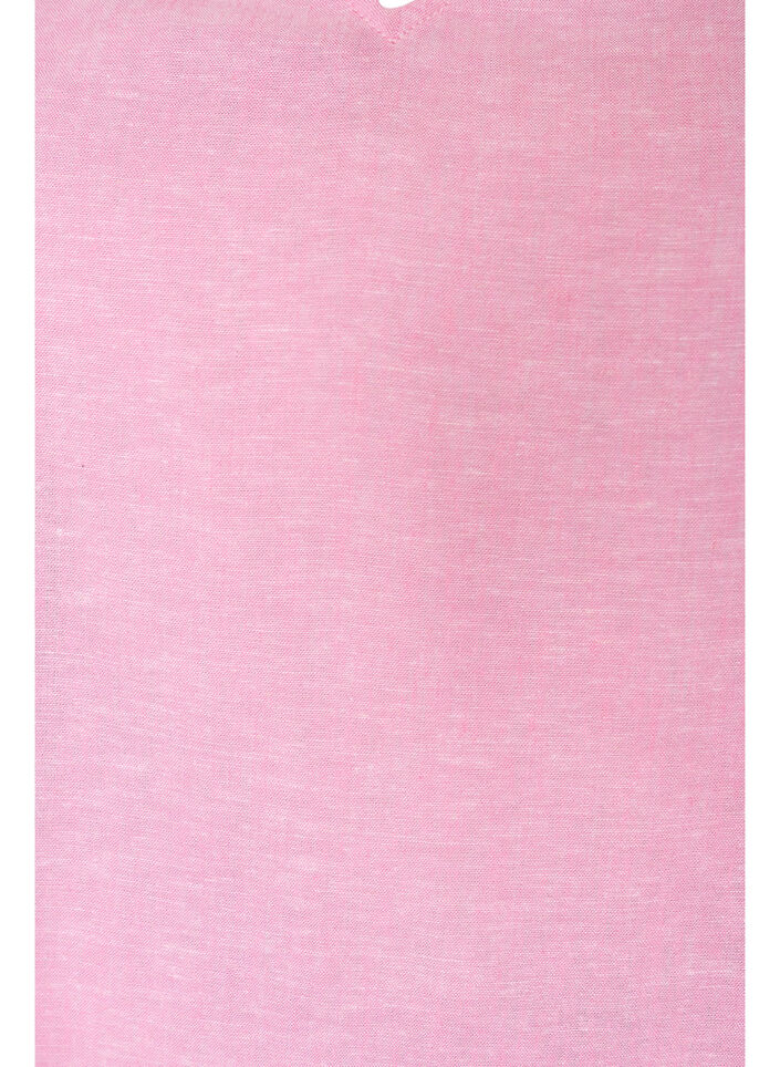 Blouse en viscose et lin avec manches &agrave; volants, Rose, Packshot image number 2