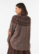 Pull &agrave; motifs nordiques, Marron, Model image number 2