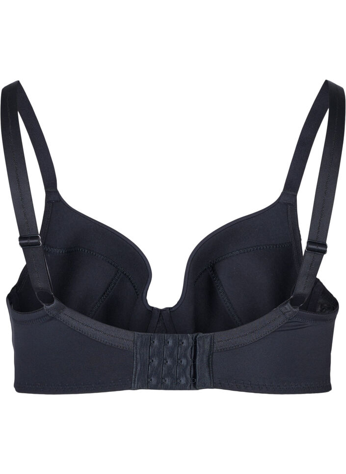 Soutien-gorge à armatures avec rembourrage et dentelle, Black, Packshot image number 1