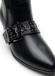 Bottine en cuir avec bride et clous, Noir, Packshot image number 3