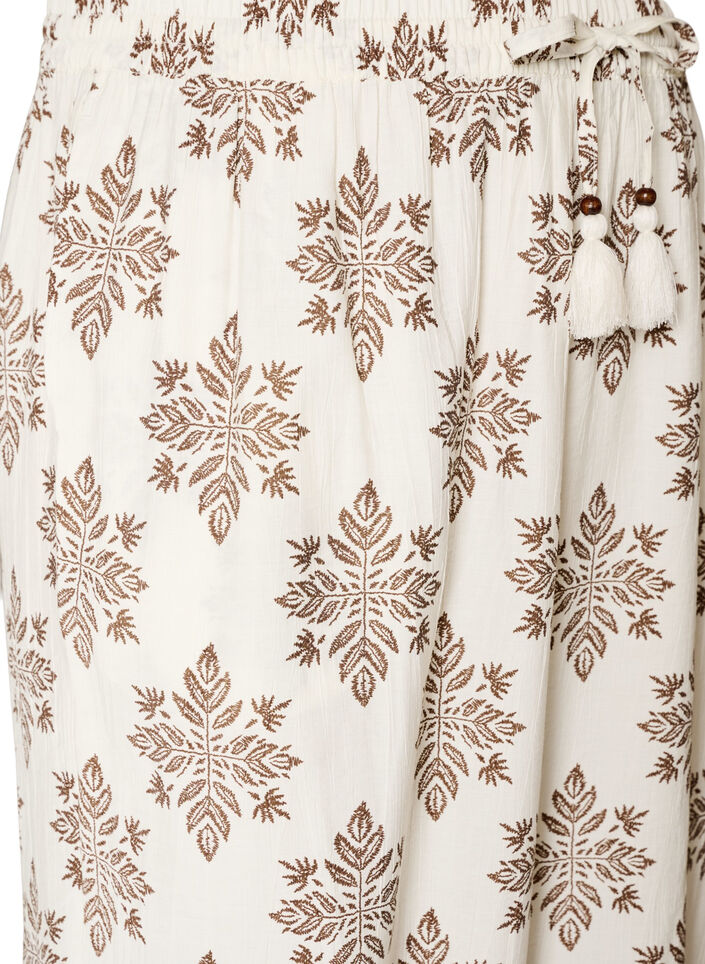 Pantalon ballon taille haute &agrave; motifs, Vanille, Packshot image number 2