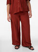 Pantalon ample avec ceinture &eacute;lastique et poches, Bordeaux, Model image number 2
