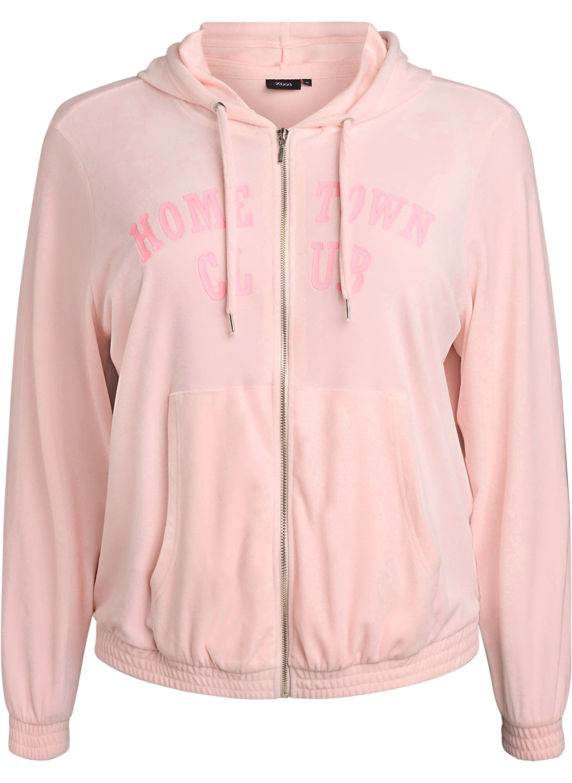 Sweat &agrave; capuche zipp&eacute; en velours doux