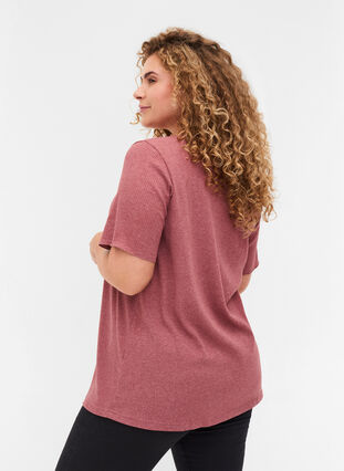 T-shirt à manches courtes en qualité côtelée, Apple Butter, Model image number 1