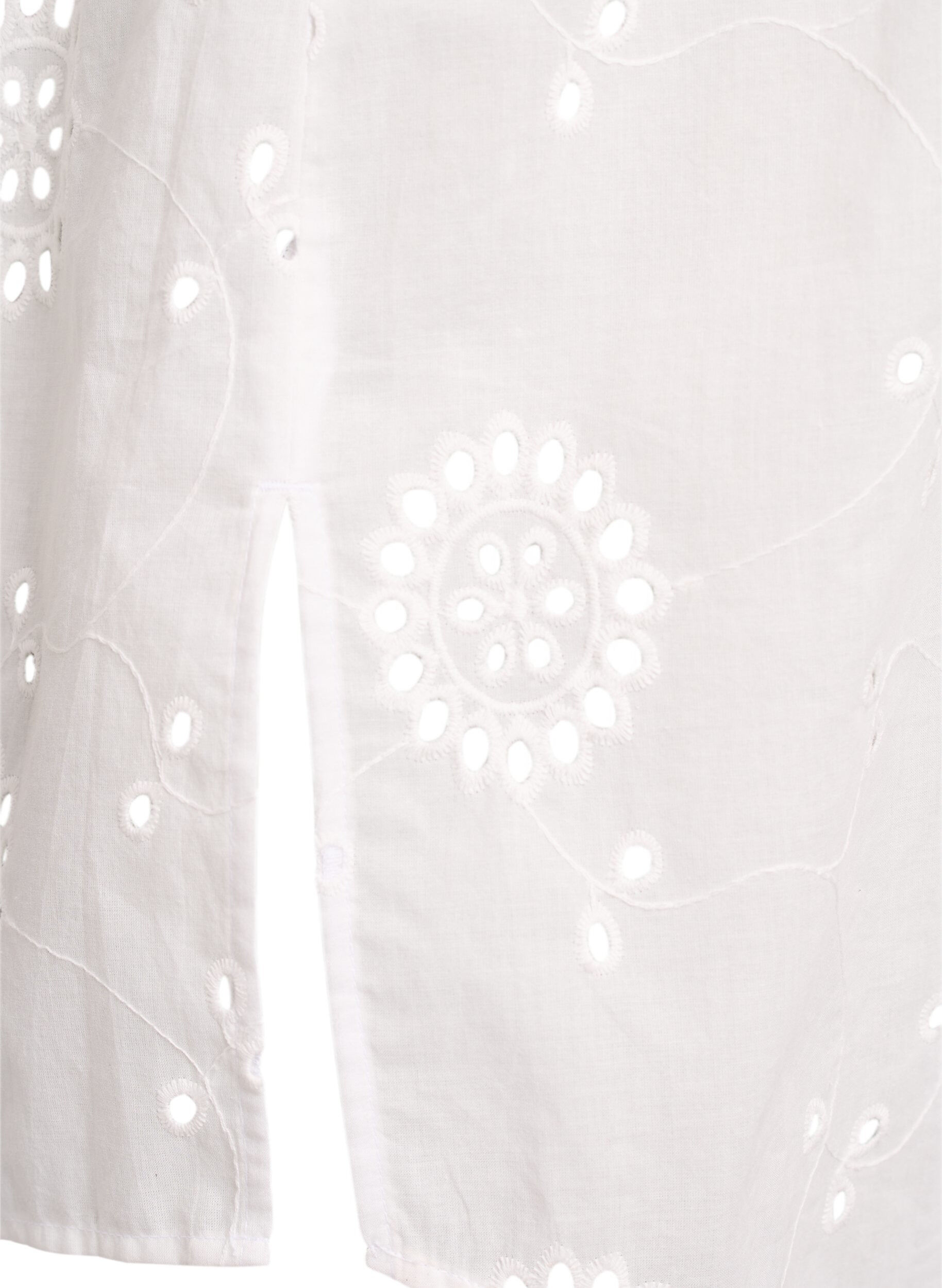 Zizzi Tunique en coton avec broderie anglaise, Blanc, Packshot image number 3