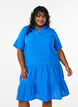 Robe courte &eacute;vas&eacute;e en mousseline de coton, Bleu, Model image number 0