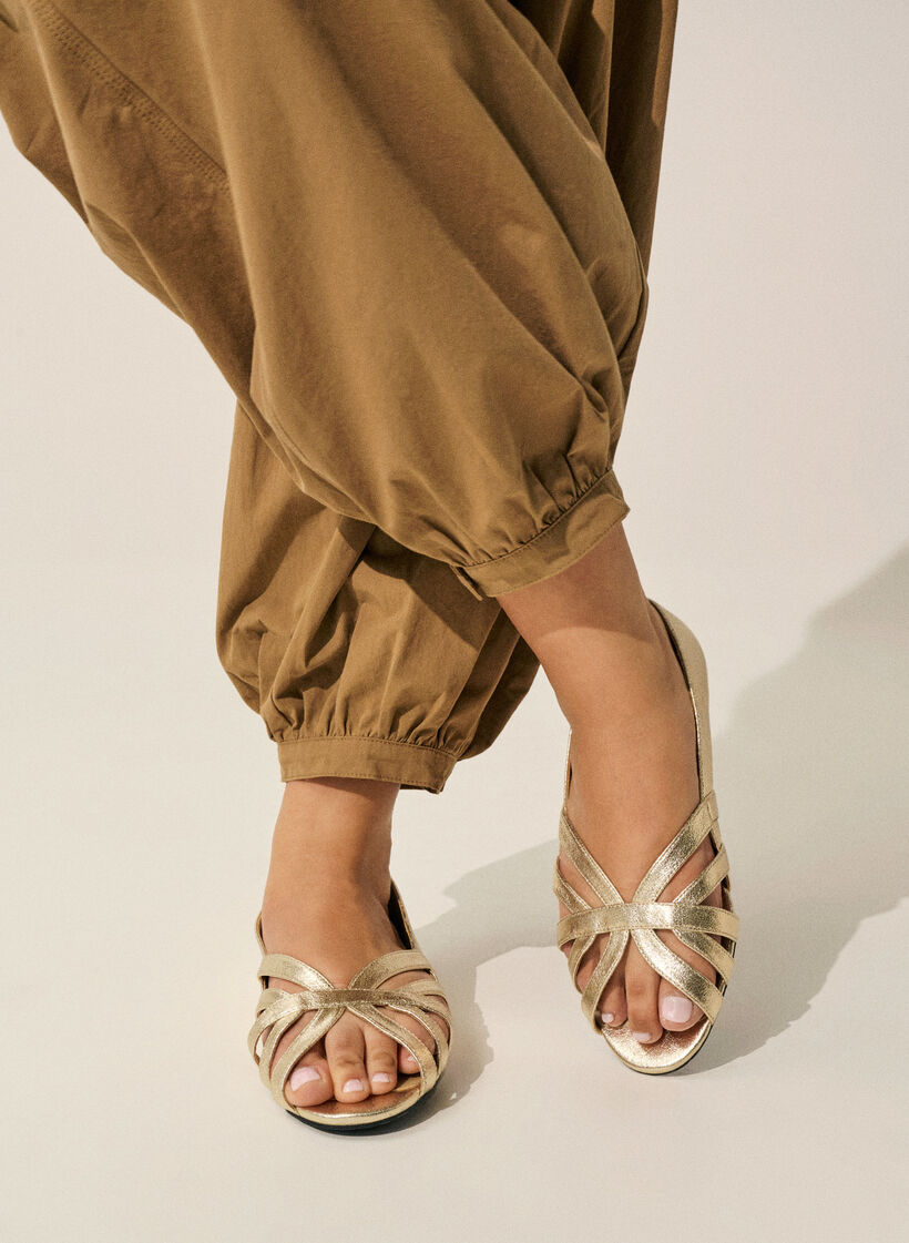 Ballerine dor&eacute;e avec brides crois&eacute;es, Dor&eacute;, Image image number 0