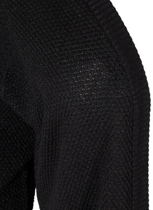 Cardigan tricoté en coton à paillettes, Black w/lurex, Packshot image number 2