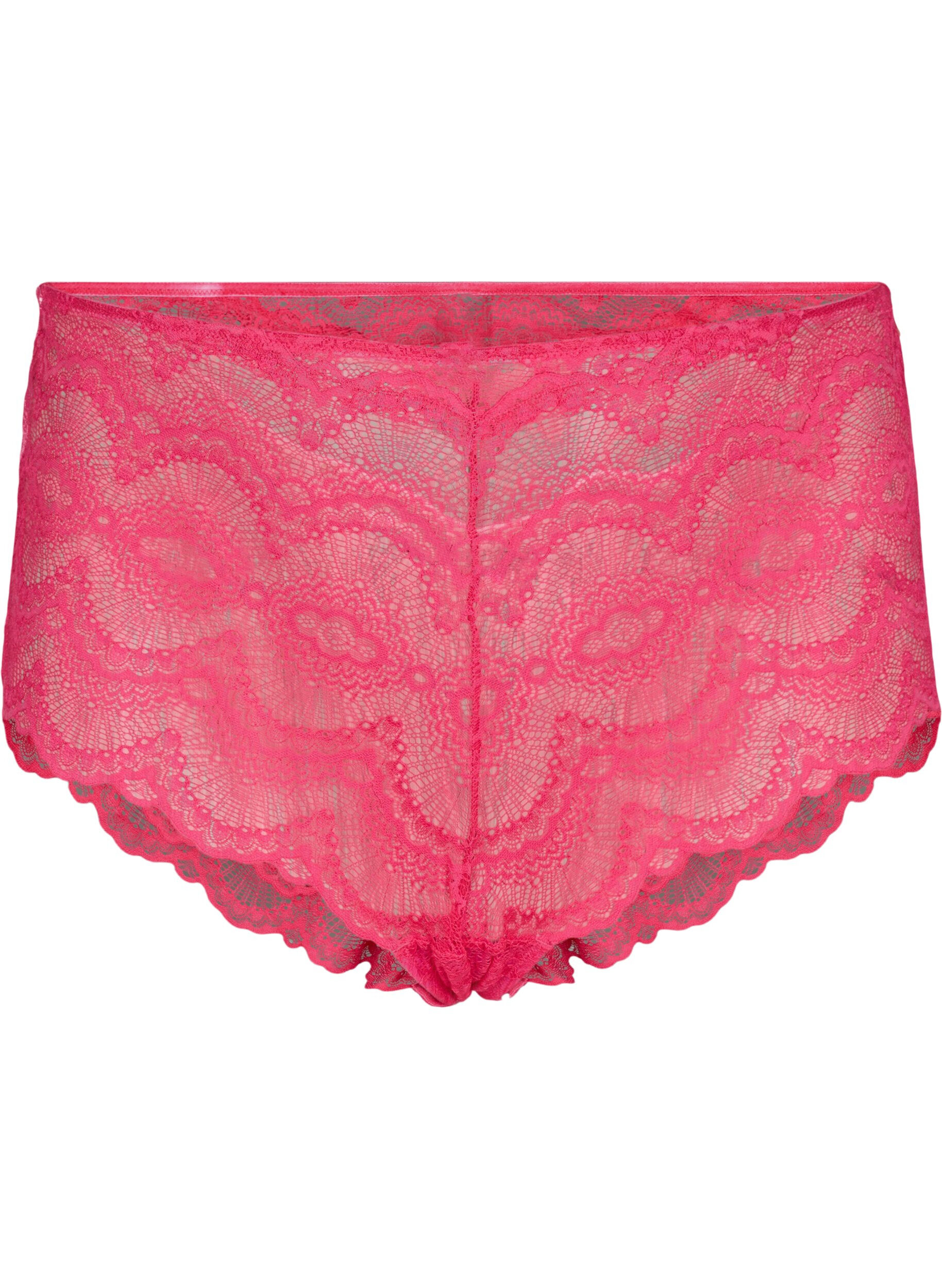 Zizzi Culottes hipster 2-pack en qualit&eacute; de dentelle, Love Potion/Black, Packshot image number 2