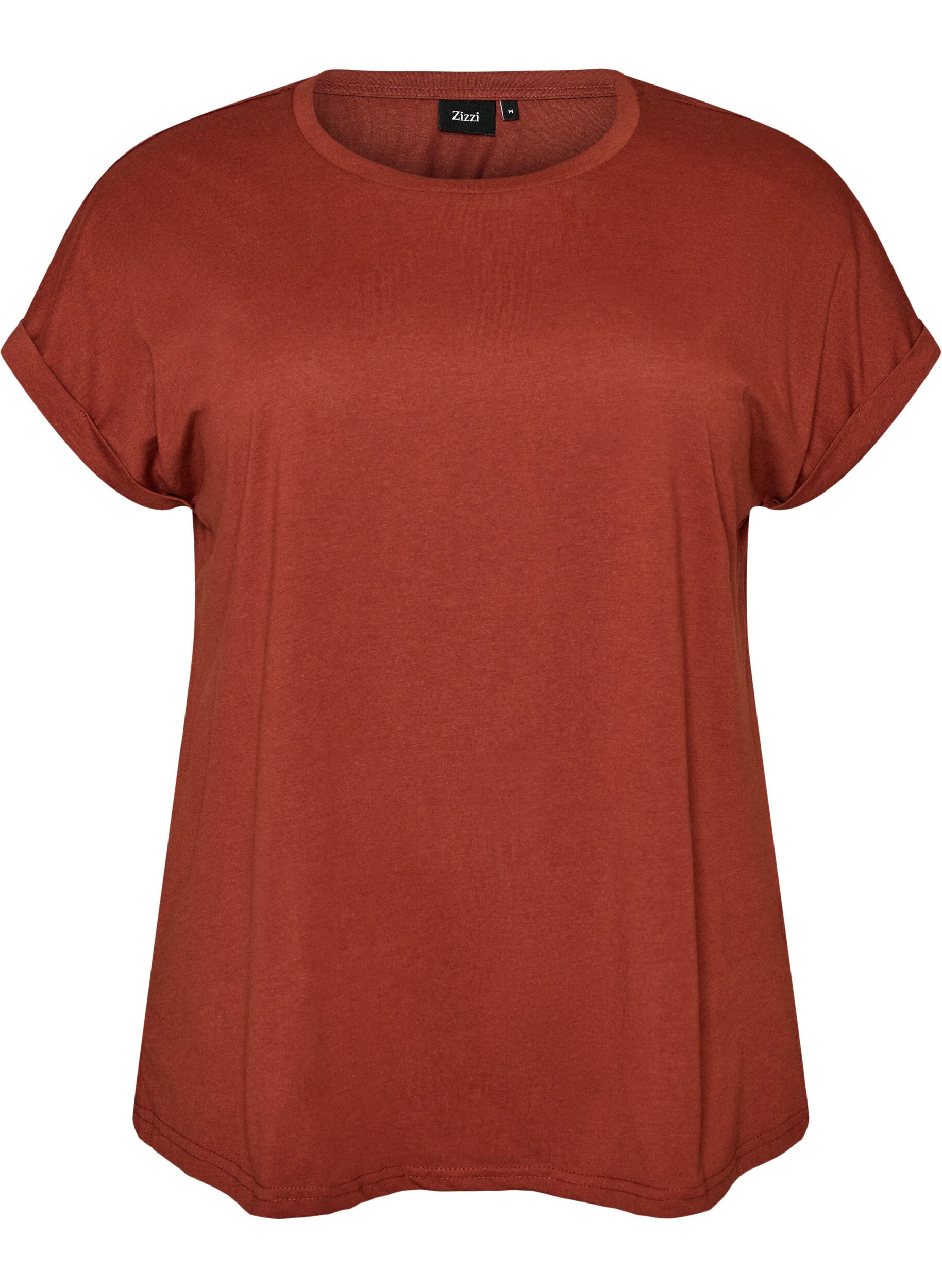 ZizziT-shirt &agrave; manches courtes en coton m&eacute;lang&eacute;, Bordeaux, Packshot image number 0