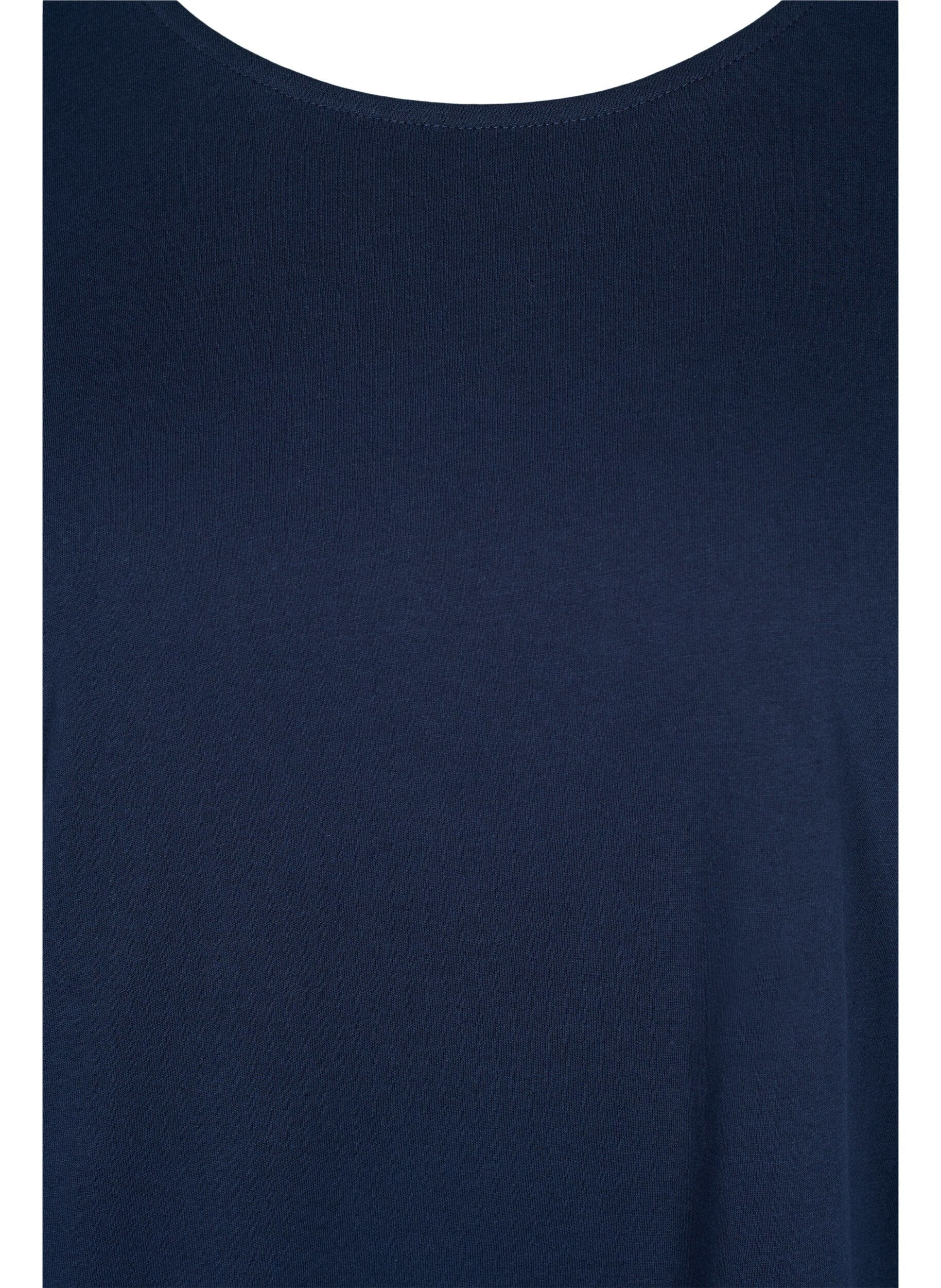 Zizzi T-shirt en m&eacute;lange coton, Navy Blazer, Packshot image number 2