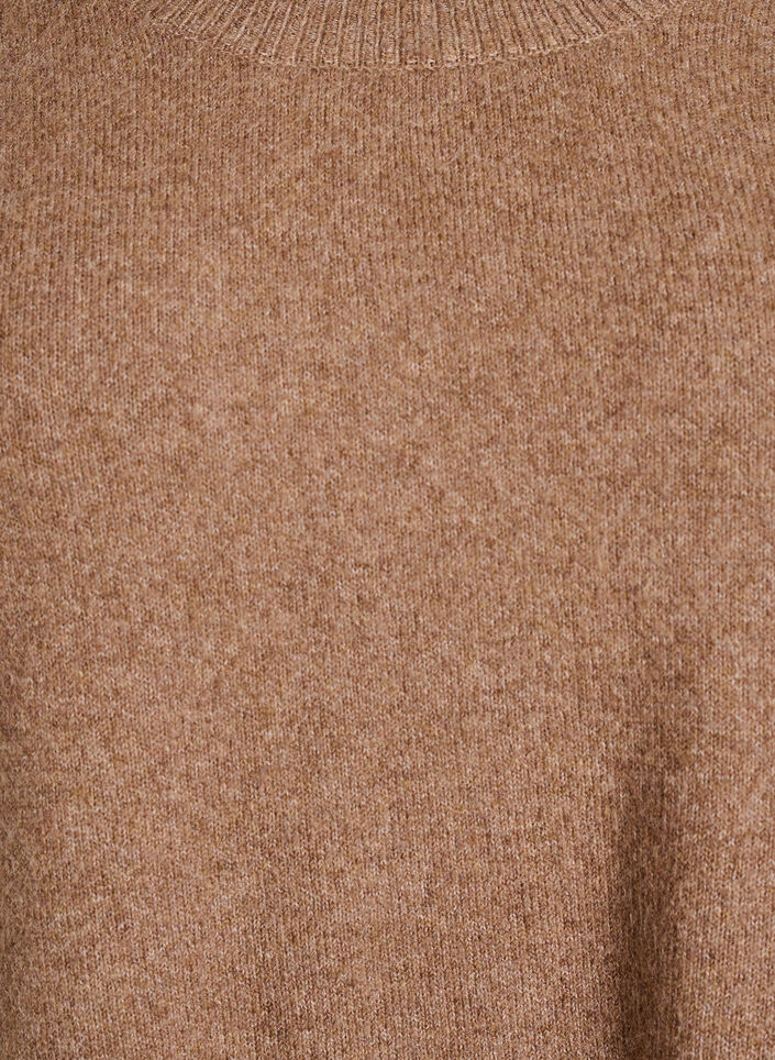 Blouse longue en maille avec boutons boule, Marron, Packshot image number 2