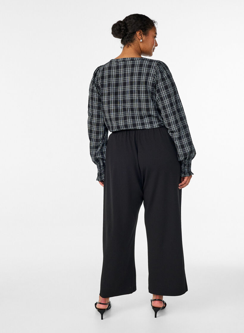 Pantalon ample avec poches, Noir, Model image number 1