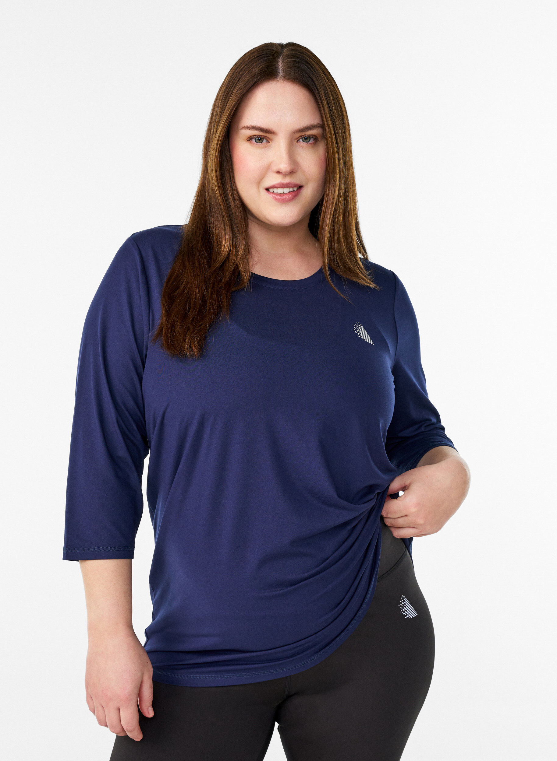 Haut de sport avec manches 3/4, Bleu, Model