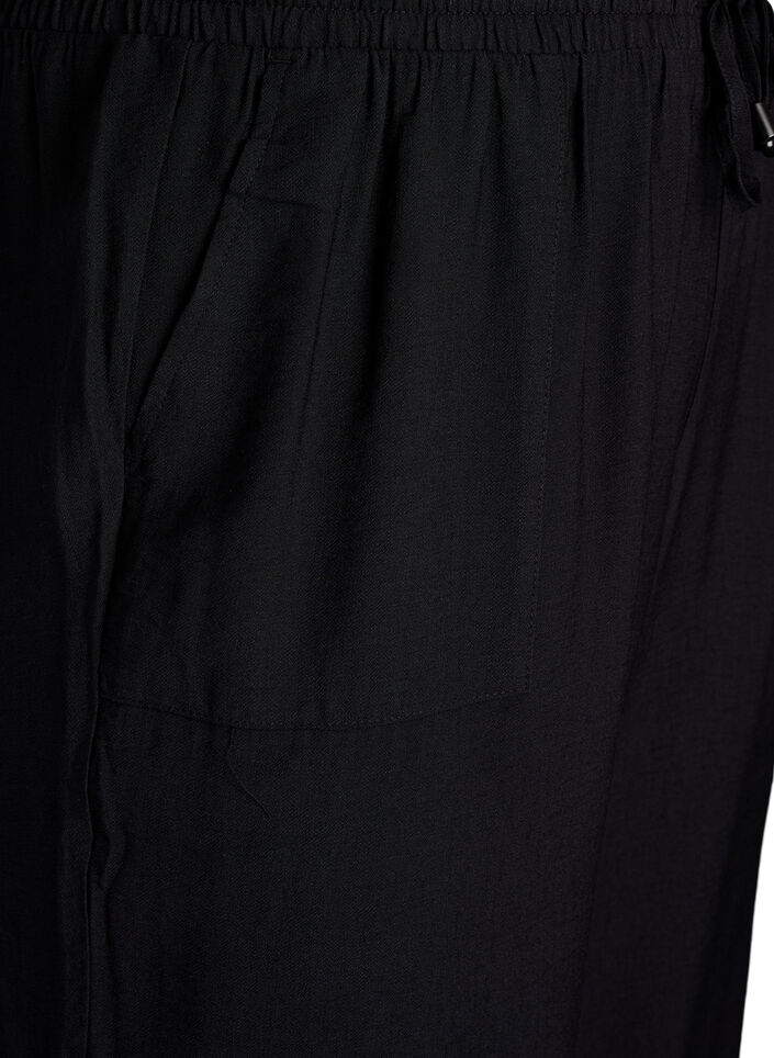 Pantalon cargo taille haute, Noir, Packshot image number 2