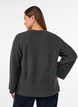 Blouse en maille avec strass et motif &agrave; losanges, Gris anthracite, Model image number 2