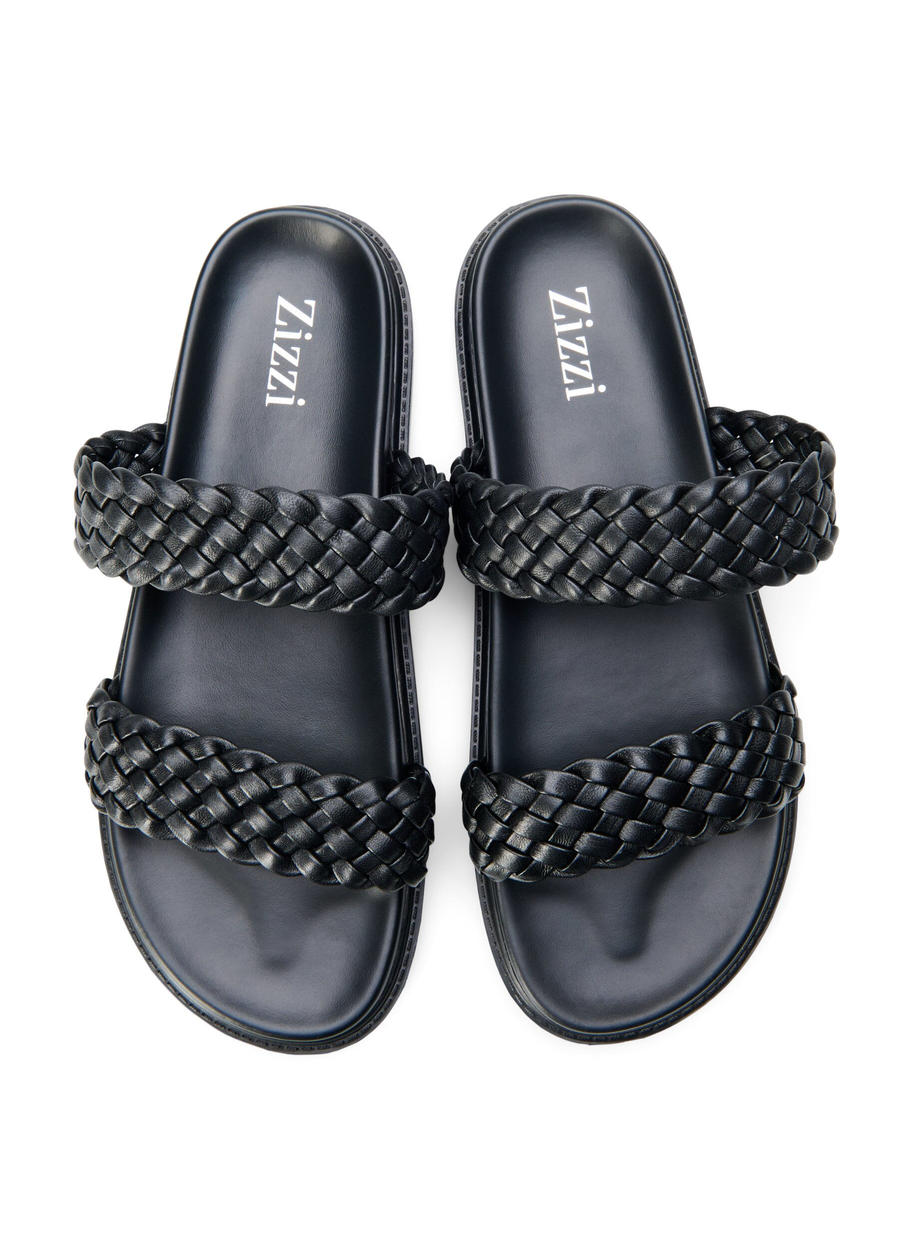 Zizzi Sandale large en cuir, Black, Packshot image number 3