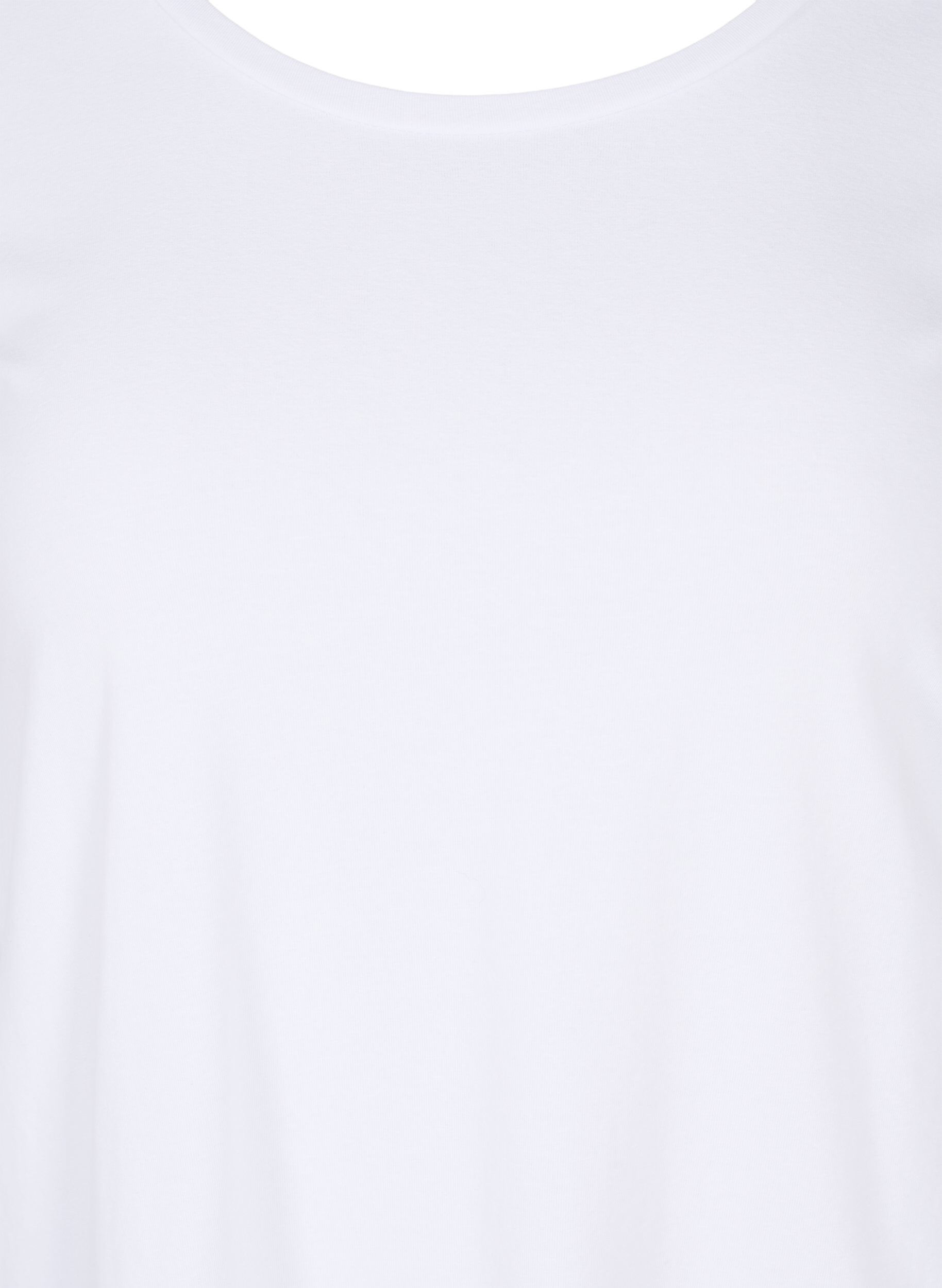 Zizzi T-shirt avec manches 3/4, Bright White, Packshot image number 2