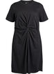Robe en coton avec d&eacute;tail torsad&eacute;, Noir, Packshot image number 0
