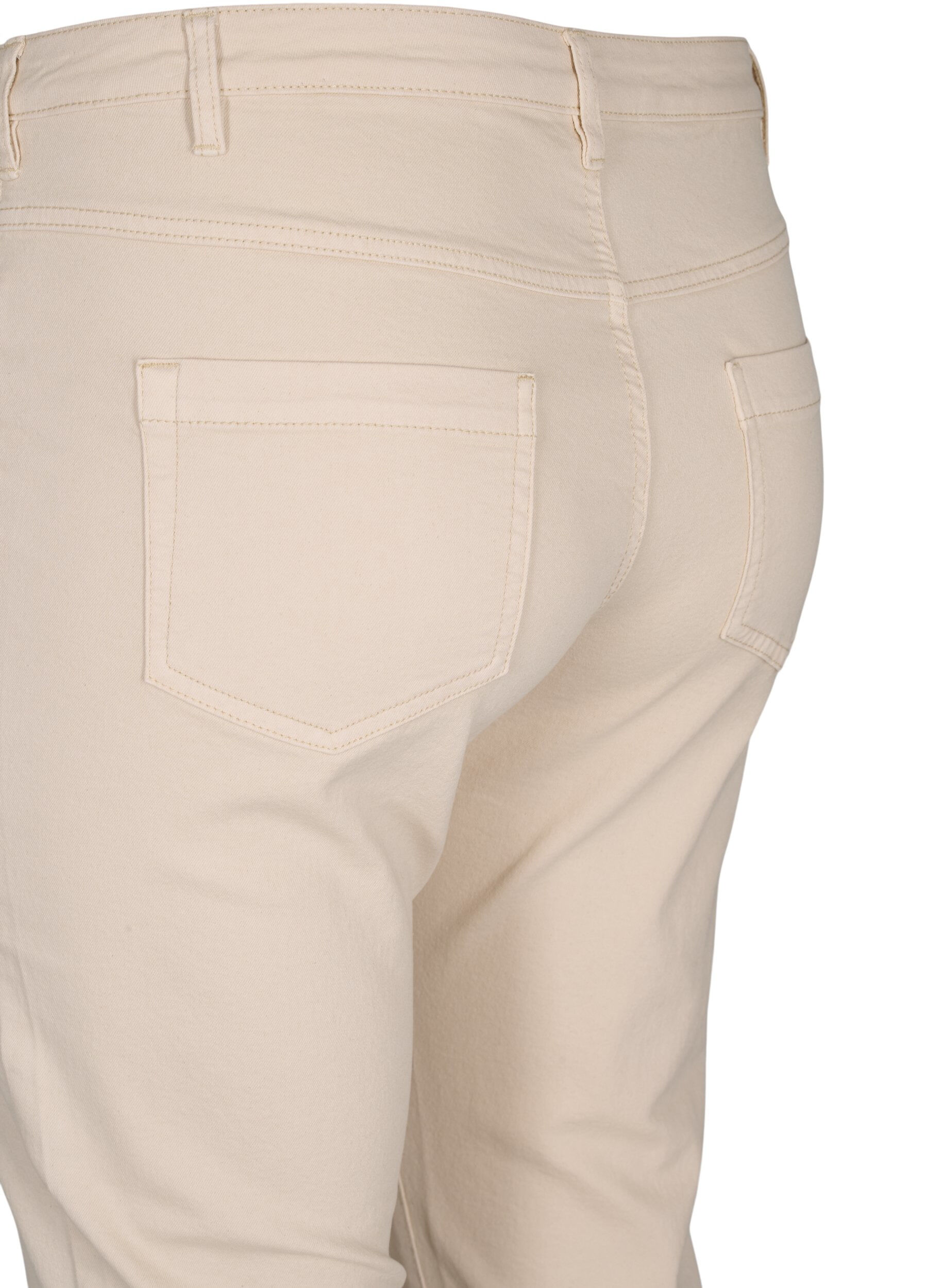 Zizzi Pantalon capri Emily ajust&eacute;, Oatmeal, Packshot image number 3