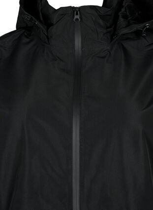 Veste de pluie avec capuche amovible et détails réfléchissants, Black, Packshot image number 2