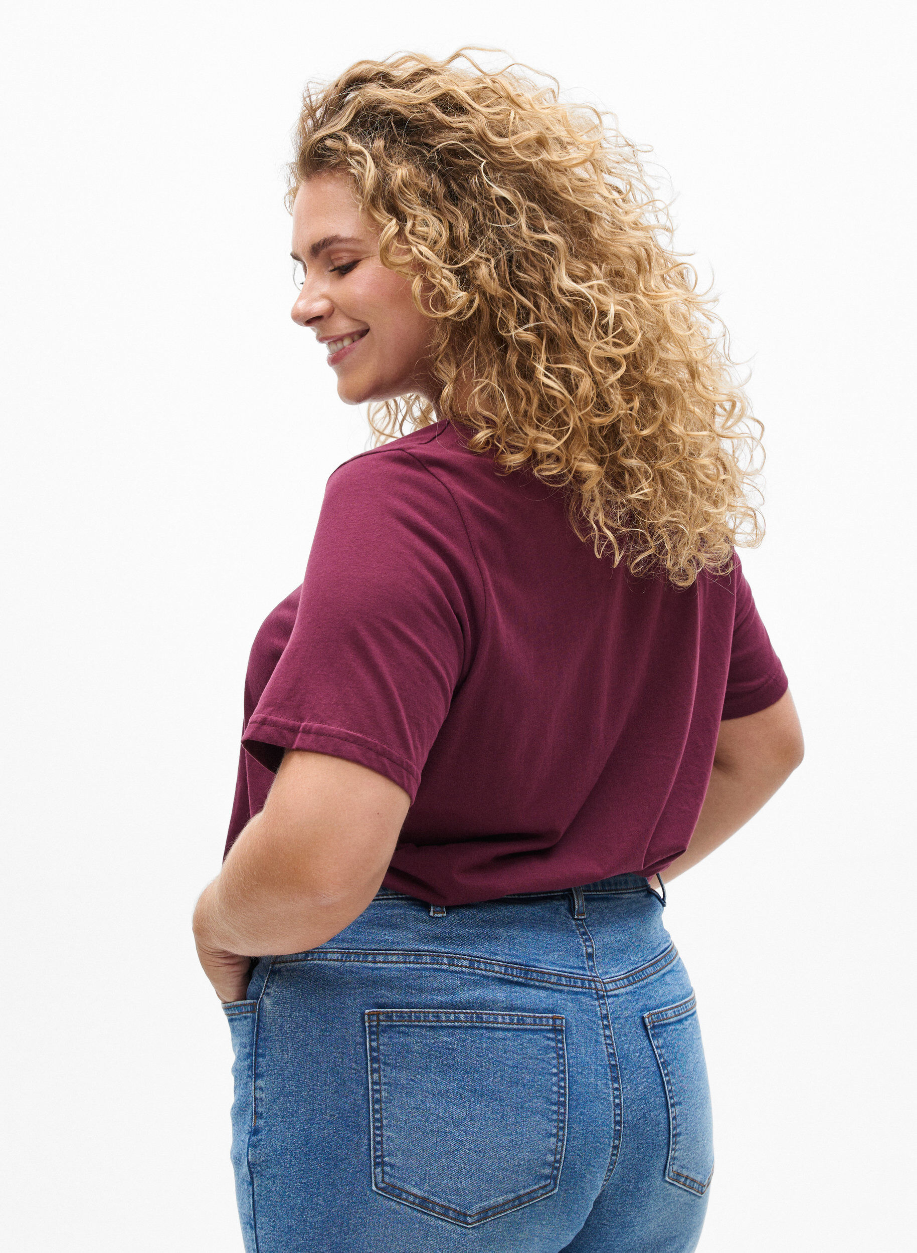 ZizziT-shirt imprim&eacute;, Bordeaux, Model image number 2