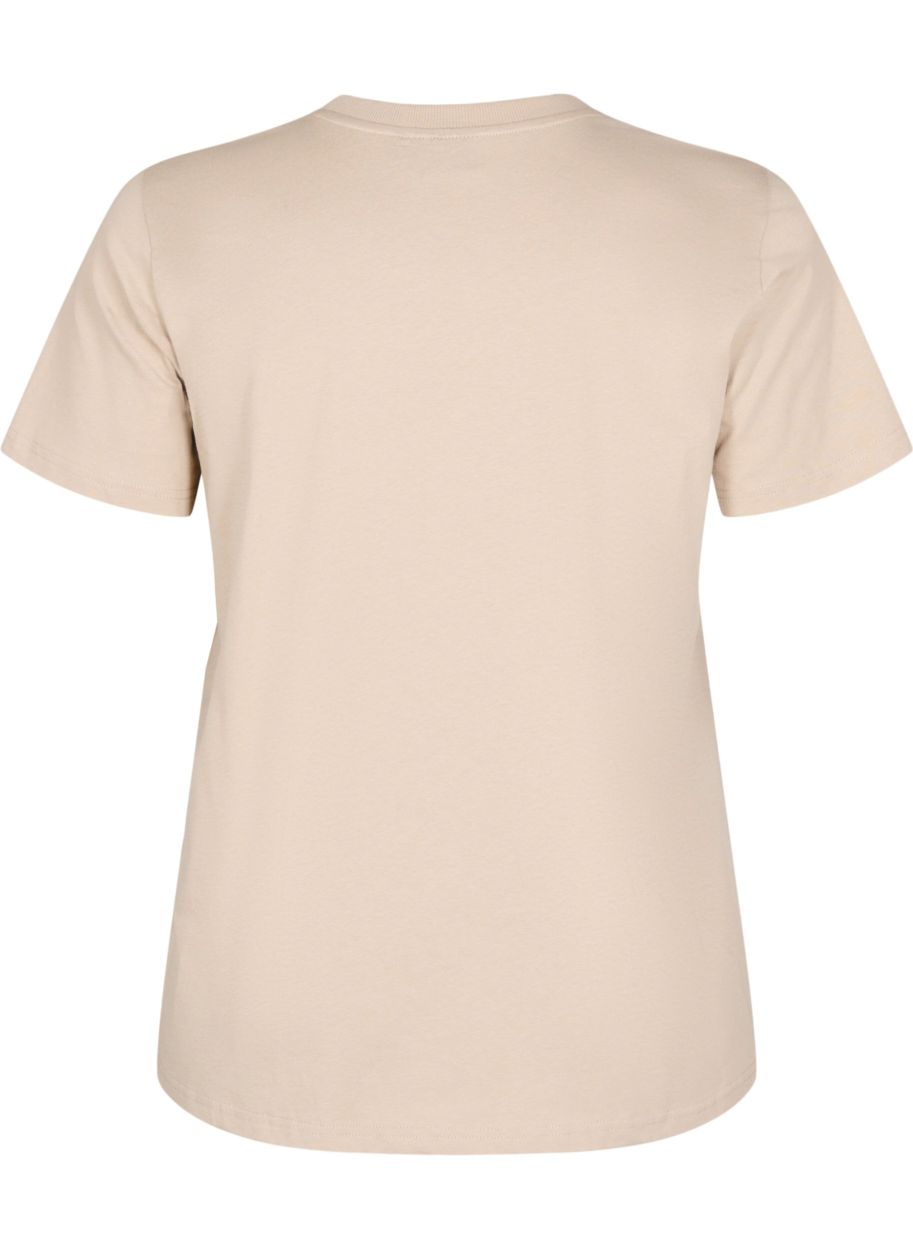 ZizziT-shirt basique en coton &agrave; col rond, Beige, Packshot image number 1