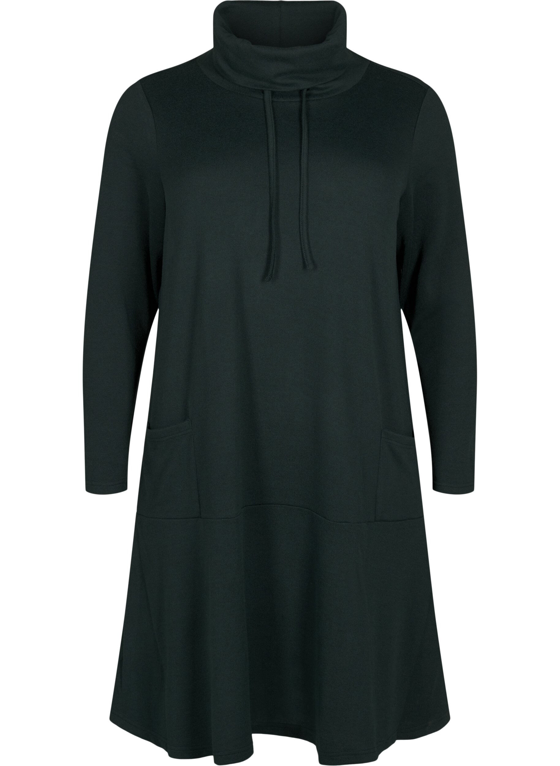 Robe en jersey avec col montant et poches