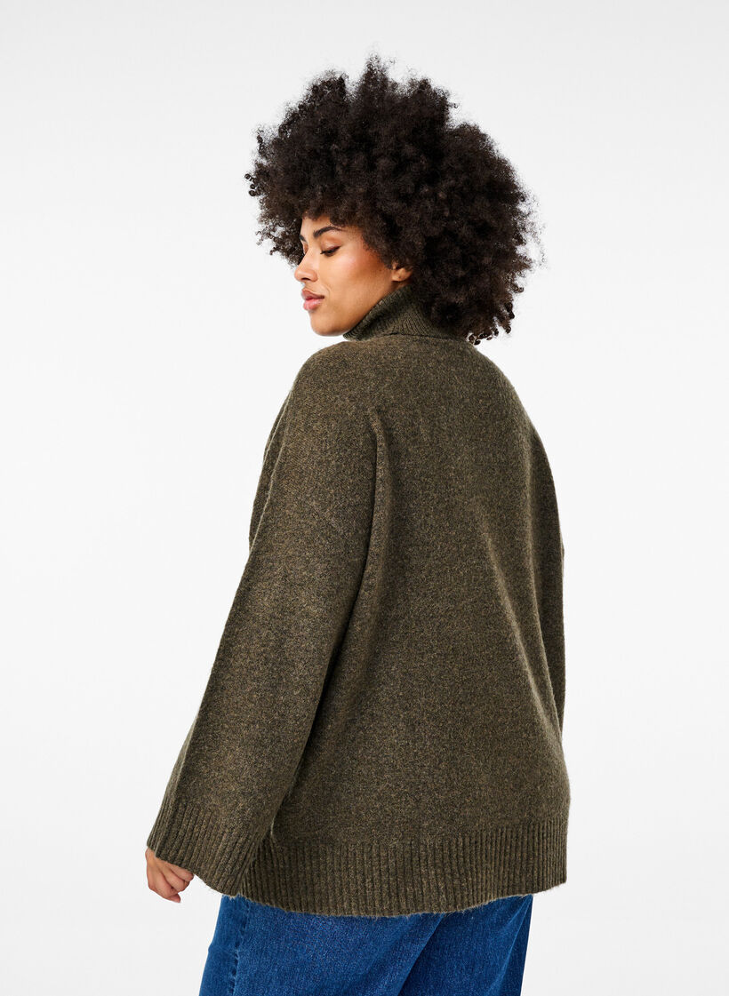 Chemisier à col roulé en maille, Sea Turtle Mel., Model image number 1