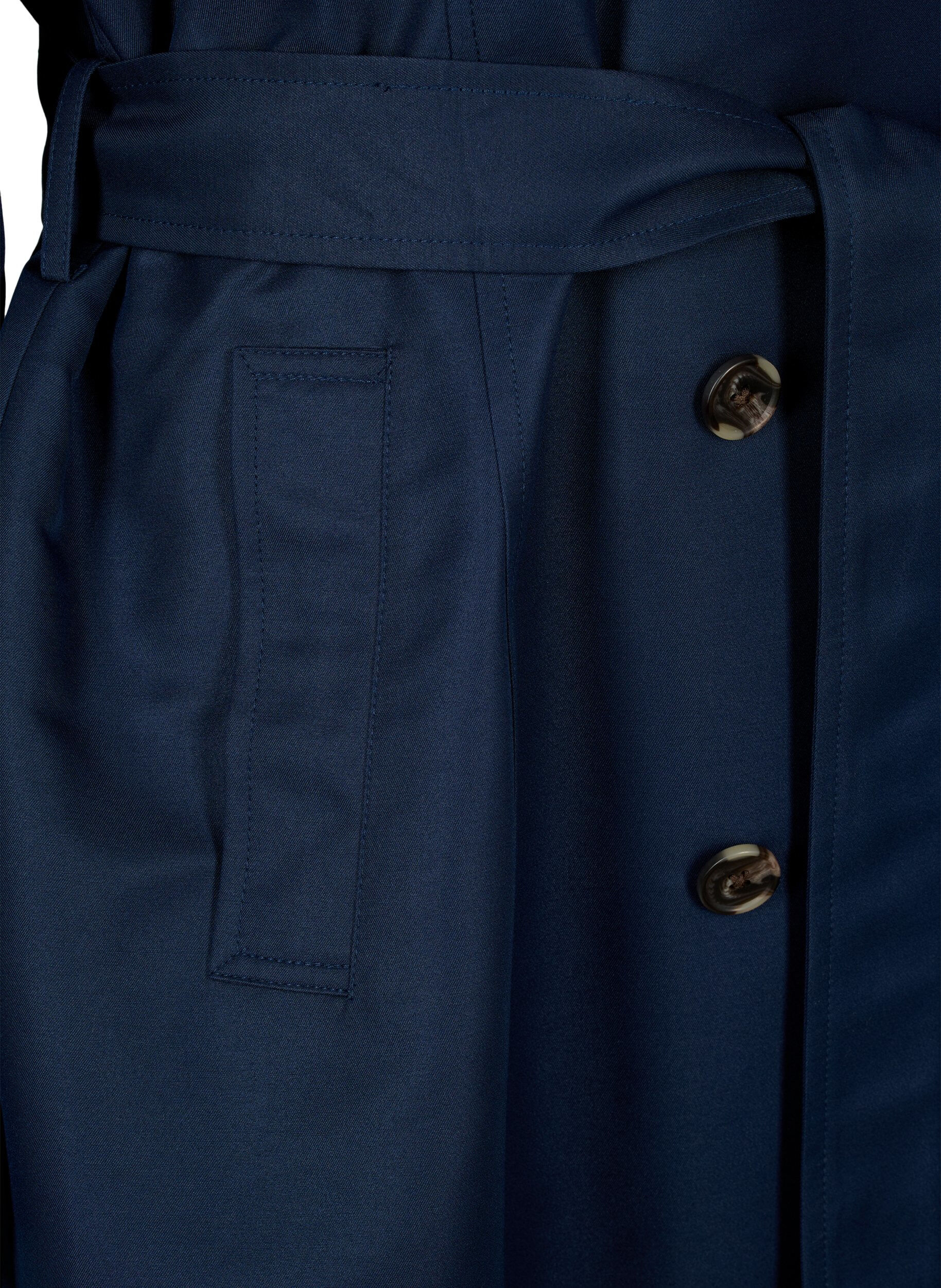 Zizzi Trench court avec ceinture, Bleu, Packshot image number 3