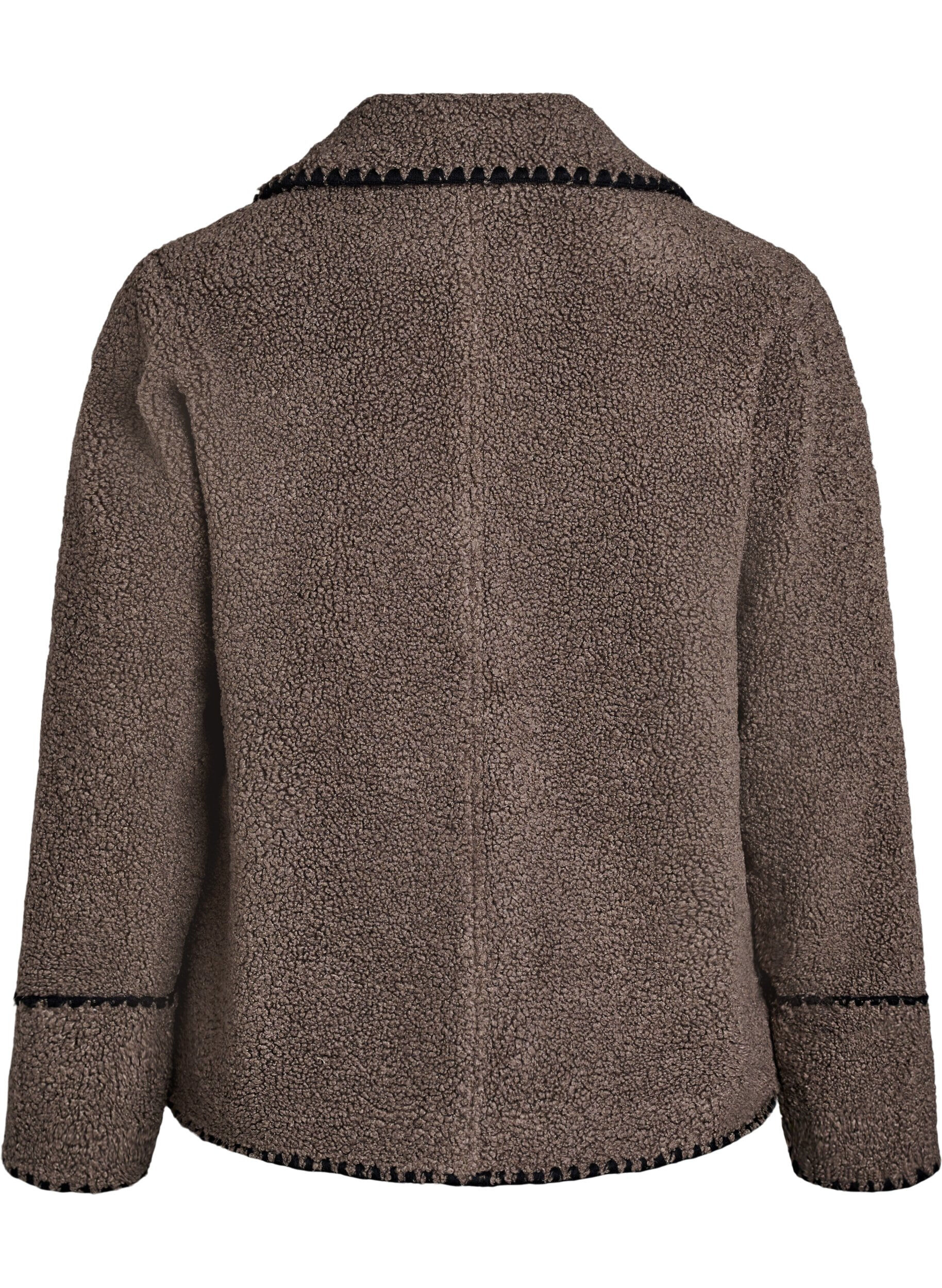 ZizziVeste teddy avec d&eacute;tails contrastants, Marron, Packshot image number 1