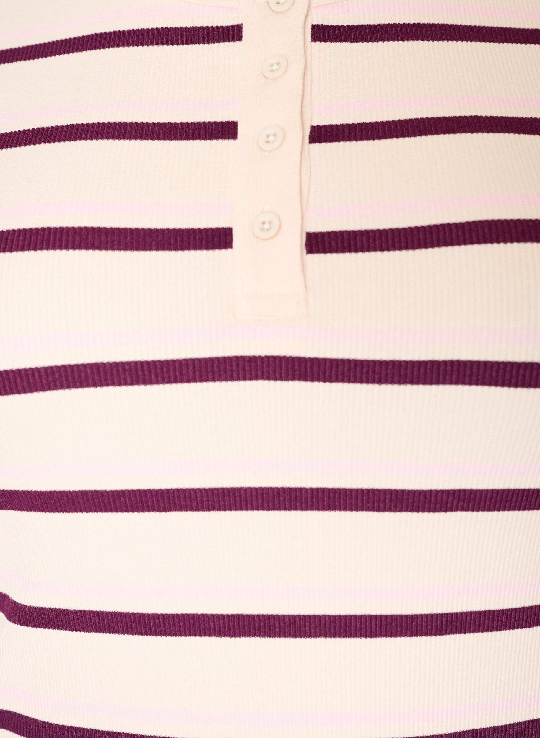 ZizziT-shirt c&ocirc;tel&eacute; &agrave; rayures et d&eacute;tail boutonn&eacute;, Violet, Packshot image number 2