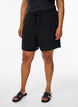 Shorts amples en lin et viscose, Noir, Model image number 3
