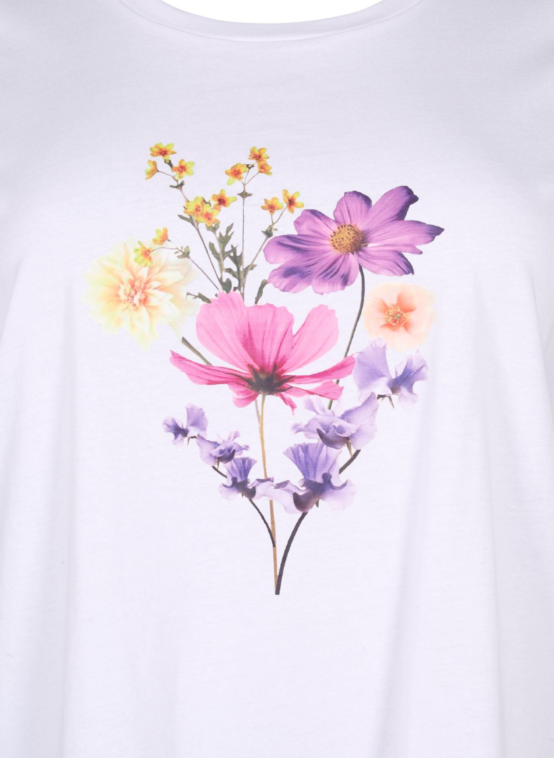 Zizzi T-shirts &agrave; motif floral, Bright W. w. Flower, Packshot image number 2